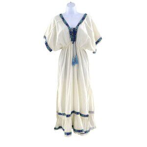 Z&L Maxi Dress Womens S Ivory Granola Girl Boho‎ Bohemian Hippie Festival Resort